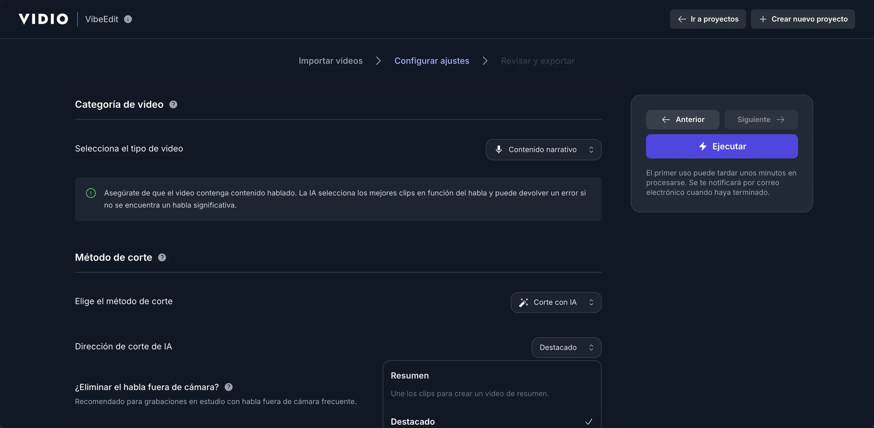 VIDIO AI Video Editor Screenshot
